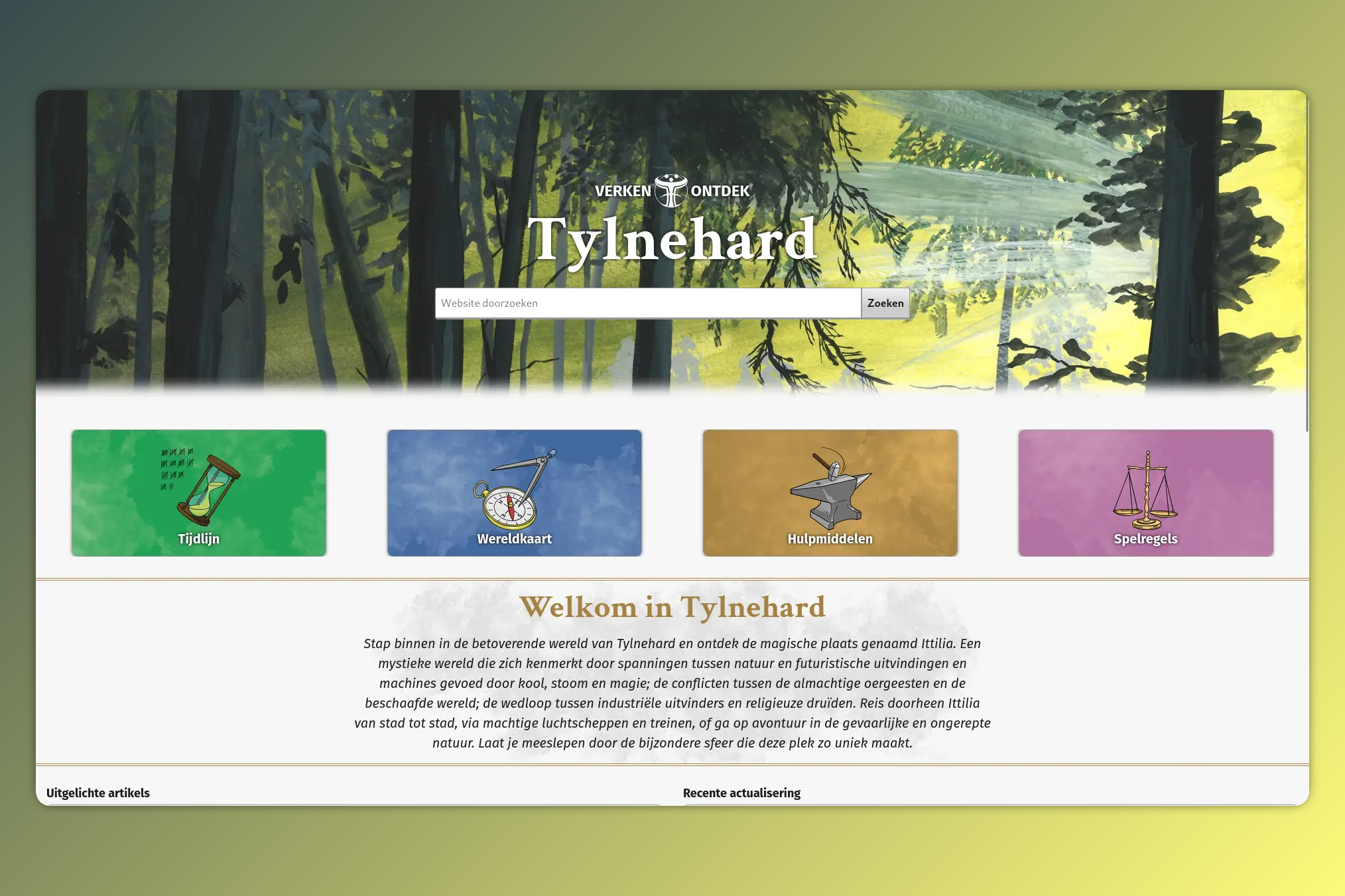 Screenshot of the frontpage for the “tylnehard.eu” website.