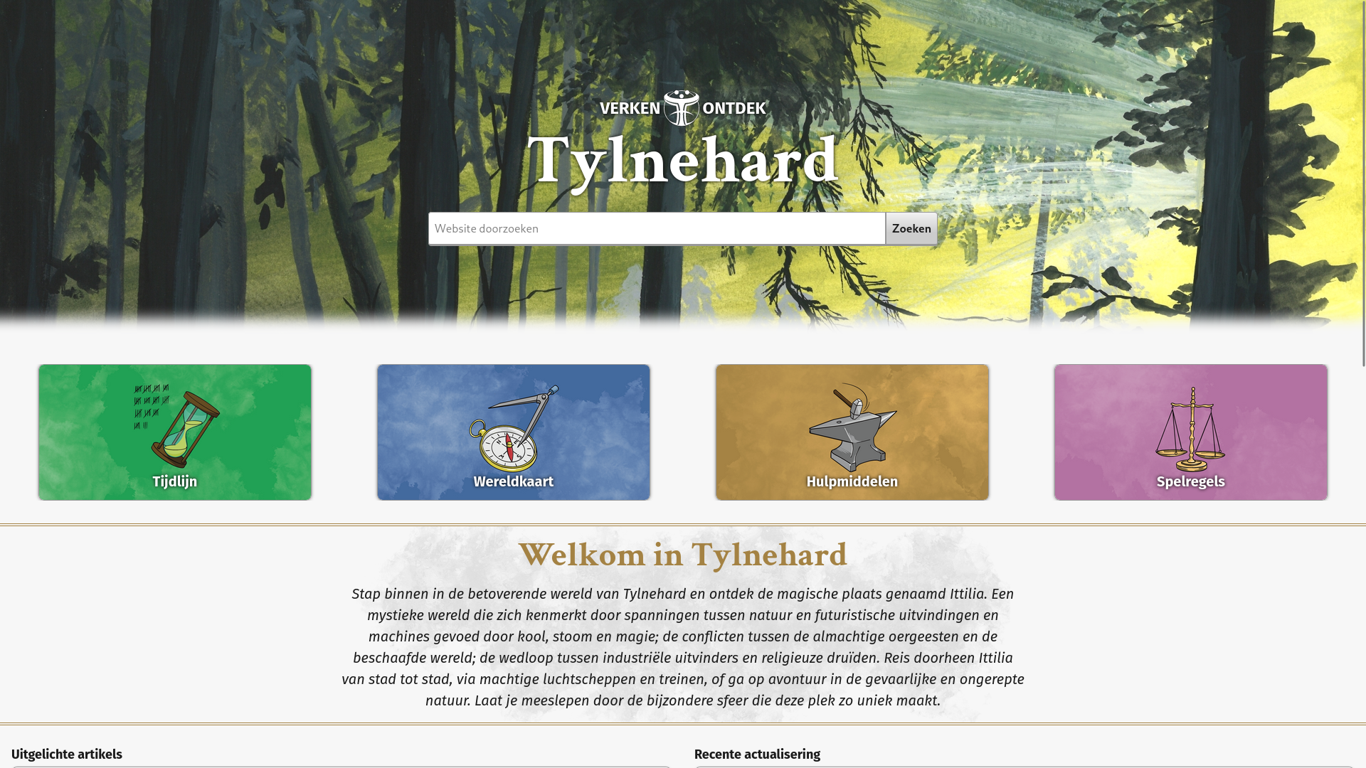 Screenshot of the frontpage for the “tylnehard.eu” website.